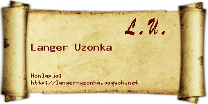 Langer Uzonka névjegykártya